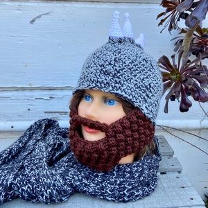 🌠3X HP🌠Crocheted beanie with short beard